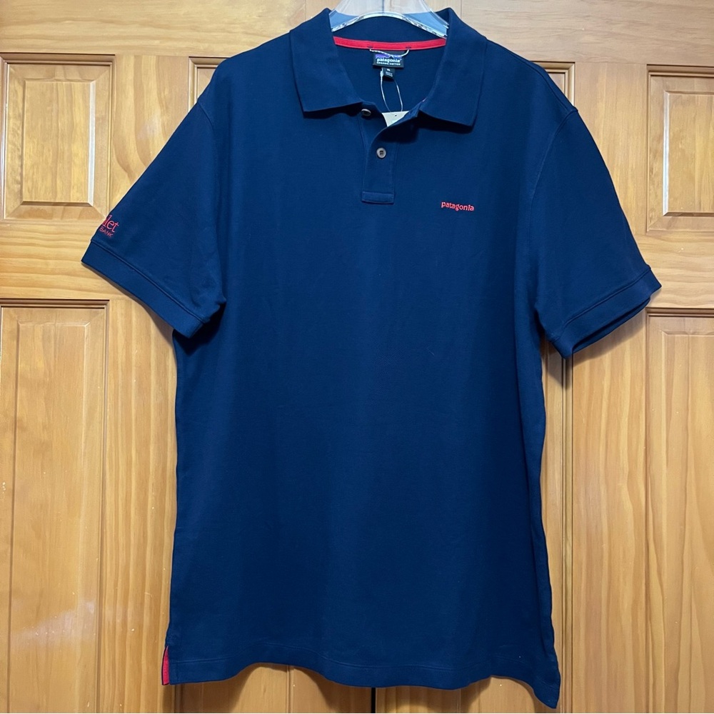 Patagonia Organic Cotton Blue Polo Shirt Classic Design